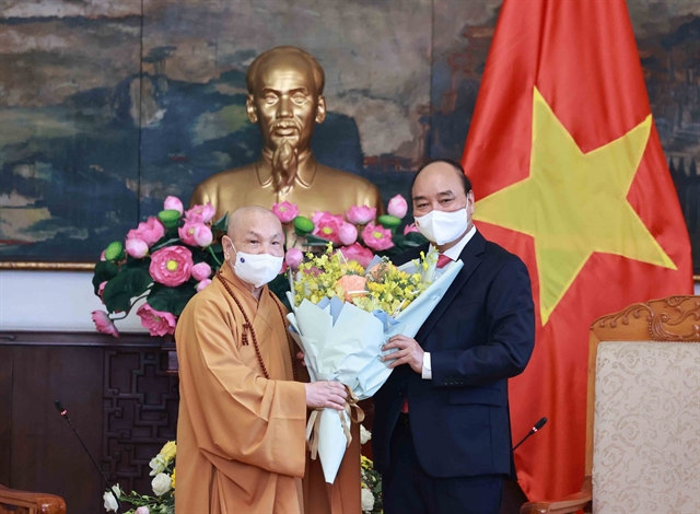 President Phúc hosts Việt Nam Buddhist Sangha leaders