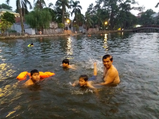 Swimming “pool” brings joy to villagers