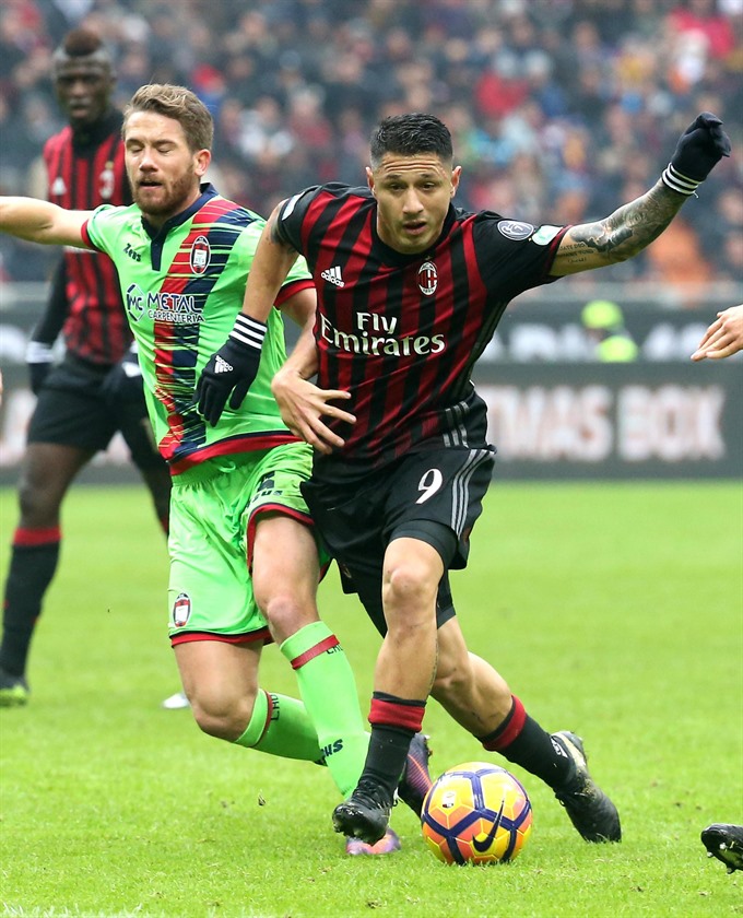 Gianluca Lapadula drives AC Milan into second place in Serie A