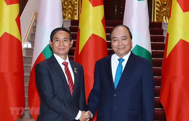 PM Phúc welcomes Myanmar President in Hà Nội