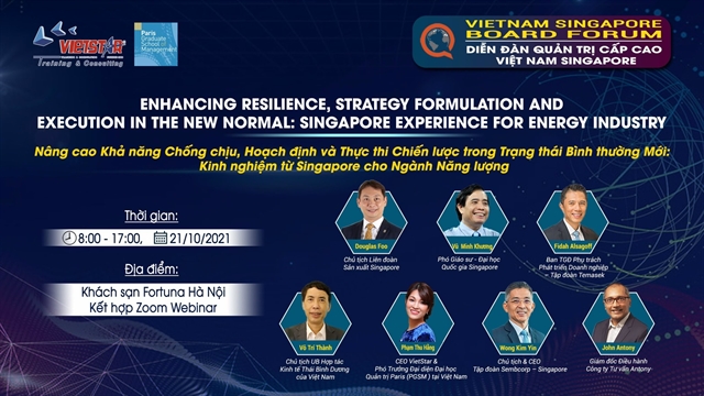 Hà Nội to host Vietnam-Singapore forum for senior leaders in energy industry
