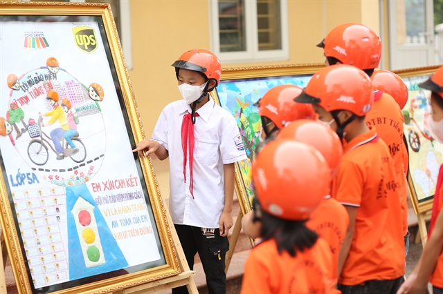 Students enjoy expressing their road safety knowledge through art 