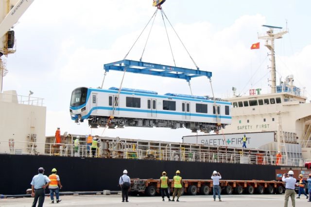 HCM City receives 2 more trains for 1st metro line