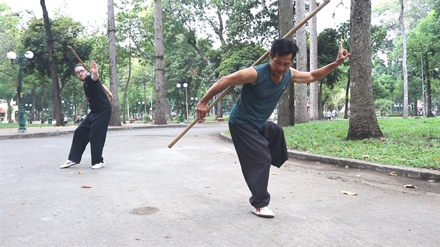 One-legged professional martial artist inspires students