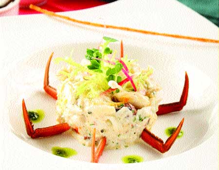 Remoulade of crab with lemon fleurette sauce